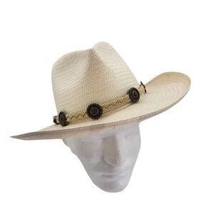 Stylish Cream Hat with Decorative Band